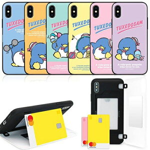 79 TI ^LV[hT iPhone Galaxy }Olbg J[h hA op[ P[X Jo[ X}zP[X Sanrio Characters TUXEDOSAM Magnetic Card Door Bumper Case Cover J[h2[łp ~[