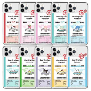 79 TI {[fBOpX iPhone Galaxy [[ P[X Jo[ X}zP[X Sanrio BOARDING PASS Clear Jelly Case Cover