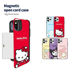 SI TI rbO |Cg iPhone Galaxy }Olbg J[h hA op[ P[X Jo[ X}zP[X Sanrio Characters Hello Kitty and Friends Big Point Magnetic Card Door Bumper Case Cover J[h2[ł