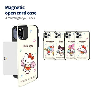 SI TI `A Abv iPhone Galaxy }Olbg J[h hA op[ P[X Jo[ X}zP[X Sanrio Characters Hello Kitty and Friends Cheer Up Magnetic Card Door Bumper Case Cover J[h2[ł