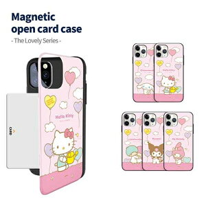 SI TI U u[ iPhone Galaxy }Olbg J[h hA op[ P[X Jo[ X}zP[X Sanrio Characters Hello Kitty and Friends The Lovely Magnetic Card Door Bumper Case Cover J[h2[ł
