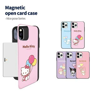 SI TI iCX|[Y iPhone Galaxy }Olbg J[h hA op[ P[X Jo[ X}zP[X Sanrio Characters Hello Kitty and Friends Nice Pose Magnetic Card Door Bumper Case Cover J[h2[ł