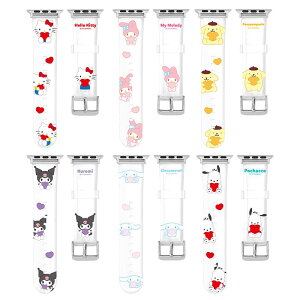 79 TI n[g  AbvEHb` oh \tgoh xg 41mm 40mm 38mm xg voh AbvEHb`oh rvXgbv SANRIO Characters HEART CLEAR Apple Watch STRAP Band