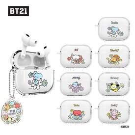 S2 BT21 ミニニ ハッピー フラワー エアーポッズ プロ 第1世代 第2世代 第3世代 透明 ハード ケース カバー BT21 minini HAPPY FLOWER AirPods Pro 1 2 3 CLEAR Hard Case Cover