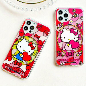 MP TI n[LeB XehOX iPhone Galaxy he P[X Jo[ X}zP[X HELLO KITTY STAINED GLASS GELL HARD CASE COVER