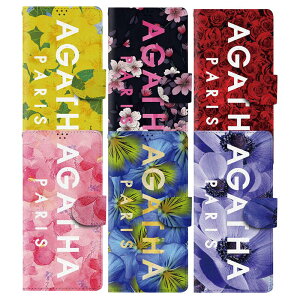 J2 AK^ p t[ 蒠^ iPhone Galaxy P[X Jo[ X}zP[X AGATHA PARIS FLORAL DIARY WALLET CASE COVER