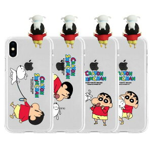 JN N񂿂 ̂ƃV iPhone Galaxy [[ P[X Jo[ X}zP[X CRAYON SHINCHAN SHINCHAN&SHIRO FIGURE CLEAR JELLY Case Cover