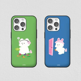 ピンクウサギホッキョクグマ iPhone Galaxy マグネット カード ドア バンパー ケース カバー スマホケース PINK RABBIT WHITE BEAR MAGNET CARD DOOR BUMPER CASE COVER カード2枚が収納できる実用性 ミラーが入っております。MP