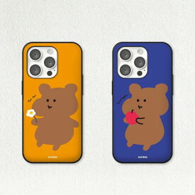 ベアベア ビッグベア iPhone Galaxy マグネット カード ドア バンパー ケース カバー スマホケース BEAR BEAR BIG BEAR MAGNET CARD DOOR BUMPER CASE COVER カード2枚が収納できる実用性 ミラーが入っております。MP