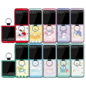 TI MNV[ Z tbv 3 4 5 6 }Olbg hA op[ P[X Jo[ X}zP[X nbslX[ SANRIO HAPPINESS ROOM Galaxy Z Flip 3 4 5 6 MAGNETIC CARD DOOR BUMPER CASE J[h2[