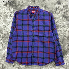 【中古】Supreme/シュプリーム【19AW】Tartan Flannel Shirt/タータン フランネルシャツ/パープル/S