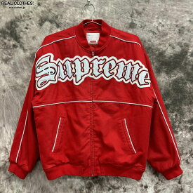 【中古】Supreme/シュプリーム【21SS】Twill Old English Varsity Jacket/ツイル オールド イングリッシュ バーシティジャケット/M