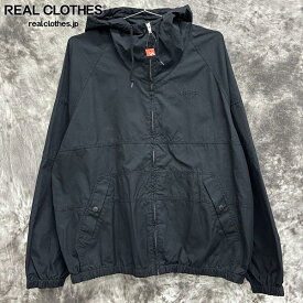 【中古】Supreme/シュプリーム【18SS】Cotton Hooded Raglan Jacket/コットン フーディ ラグラン ジャケット/ブラック/XL