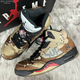 【中古】Supreme×NIKE/シュプリーム×ナイキ AIR JORDAN 5 RETRO/エアジョーダン 5 レトロ/824371-201/27.5