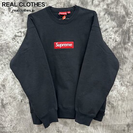 【中古】Supreme/シュプリーム Box Logo Crewneck/ボックスロゴ クルーネック スウェット ブラック/XL
