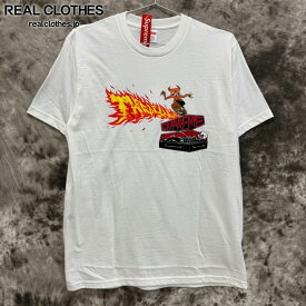 【中古】Supreme/シュプリーム【24AW】Thrasher Back Tail Tee/スラッシャー バック テイル 半袖Tシャツ/ホワイト/M