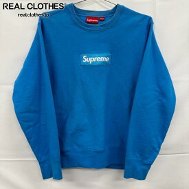 【中古】Supreme/シュプリーム【18AW】Box Logo Crewneck/ボックス ロゴ スウェット/トレーナー/ブルー/S