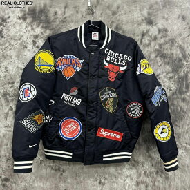 【中古】Supreme×NIKE/シュプリーム×ナイキ【18SS】NBA Teams Warm Up Jacket/NBAチーム ウォームアップ ジャケット/スタジャン/S