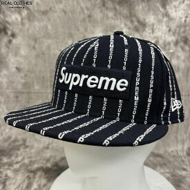 【中古】Supreme×New Era/シュプリーム【19SS】Text Stripe Box Logo テキスト ストライプ ボックスロゴ キャップ