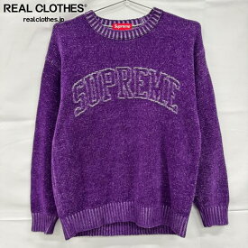 【中古】Supreme/シュプリーム【24SS】Contrast Arc Sweater/コントラスト アーチ ロゴ ニット/セーター/パープル/M