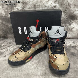 【中古】Supreme×NIKE/シュプリーム×ナイキ AIR JORDAN 5 RETRO/エアジョーダン 5 レトロ/824371-201/27.5
