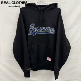 【中古】Supreme×Mitchell&amp;Ness/シュプリーム×ミッチェル＆ネス NCAA【24AW】Hooded Sweatshirt/フーデッド パーカー/ブラック/XL