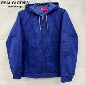 【中古】Supreme/シュプリーム【14AW】Raymond Pettibon Hooded Work Jacket/レイモンド ペティボン フーデッド ワークジャケット/ブルー/L