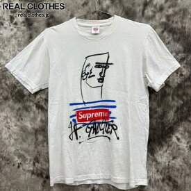 【中古】Supreme×Jean Paul Gaultier/シュプリーム×ジャンポールゴルチエ【19SS】Logo Tee/ロゴ Tシャツ/ホワイト/S