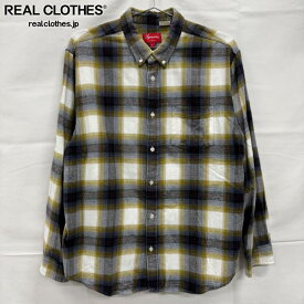【中古】Supreme/シュプリーム【22SS】Brushed Plaid Flannel Shirt/ブラシプレイドフランネル チェック シャツ/ナチュラル/L