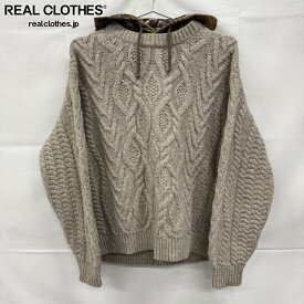 【中古】Supreme/シュプリーム【25AW】Cable Hooded Sweater Oatmeal/ケーブル フード セーター/ニット/オートミール/M