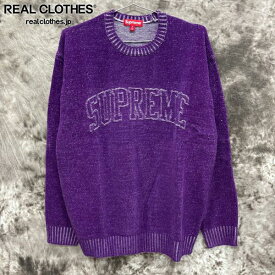 【中古】Supreme/シュプリーム【24SS】Contrast Arc Sweater/コントラスト アーク セーター/パープル/XL