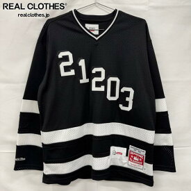 【中古】Supreme×WTAPS/シュプリーム×ダブルタップス【21AW】Mitchell &amp; Ness Hockey Jersey/ミッチェルアンドネス ホッケージャージ/ブラック/L