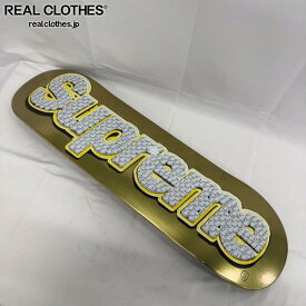 【中古】Supreme/シュプリーム Bling Box Logo Skateboard/ゴールド ブリング ロゴ スケートボードデッキ