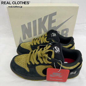 【中古】【未使用】Supreme×NIKE/シュプリーム×ナイキ SB Dunk Low/SB ダンク ロー/Camper Green/HQ8487-300/24.5