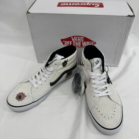 【中古】【未使用】NateLowman×Supreme×Vans/ネイトロウマン×シュプリーム×バンズ スケートグロッソミッド VN0A5KS1CRM/28.5