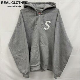【中古】Supreme/シュプリーム【23AW】S Logo Zip Up Hooded Sweatshirt/Sロゴ ジップアップ スウェット パーカー/ヘザーグレー/XXL