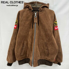 【中古】Supreme×Vanson Leathers/シュプリーム×バンソン レザーズ【24AW】Hooded Work Jacket/フード ワーク ジャケット/スエード ブラウン/L