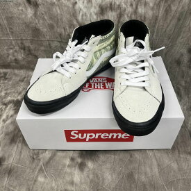 【中古】Supreme×VANS/シュプリーム×バンズ【23SS】Dollar Skate Grosso Mid/ドル スケート グロッソ スニーカー ホワイト VN0A5FCGWHT/27.5