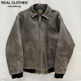 【中古】Supreme×Vanson/シュプリーム×バンソン【20AW】Leathers Worn Leather Jacket/レザー ジャケット ブルゾン/XL