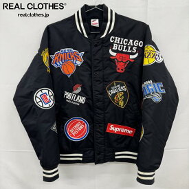【中古】Supreme×NIKE/シュプリーム×ナイキ【18SS】NBA Teams Warm Up Jacket/チームズ ウォーム アップ ジャケット/スタジャン/ブラック/M