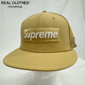 【中古】Supreme×New Era/シュプリーム×ニューエラ【24SS】Box Logo Mesh Back/ボックスロゴ メッシュバック キャップ/帽子/ライトゴールド