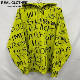 【中古】Supreme/シュプリーム【20AW】black Ark Hooded Sweatshirt/ブラック アーク スウェット パーカー/蛍光イエロー/L