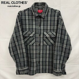 【中古】Supreme/シュプリーム【22AW】Heavy Flannel Shirt/ヘビー フランネル 長袖シャツ/ブラック/L