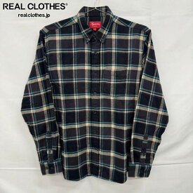 【中古】Supreme/シュプリーム【19SS】Flannel Shirt/フランネル 長袖シャツ/ブラック/S