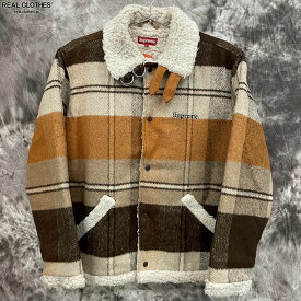 【中古】Supreme/シュプリーム【17AW】Plaid Shearling Bomber チェック柄 ボアジャケット/M