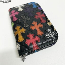 【中古】【海外インボイス】CHROME HEARTS/クロムハーツ ZIP ORGNRG QLTCEM/オーガナイザー マルチクロスパッチ キルティングウォレット/財布