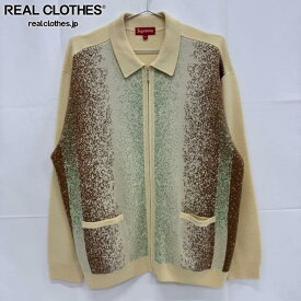 【中古】Supreme/シュプリーム【22SS】Gradient Stripe Zip Up Cardigan/ジップアップ カーディガン/ペイルイエロー/XL