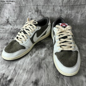 【中古】NIKE×Travis Scott/ナイキ×トラヴィススコット AIR JORDAN 1 LOW OG SP/エアジョーダン1 ロー リバースモカ DM7866-162/28.0