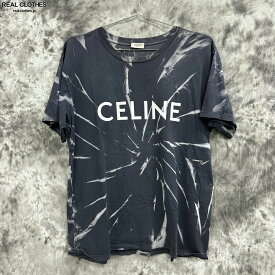 【中古】【JPタグ】CELINE/セリーヌ タイダイ ロゴプリント Tシャツ ブラック 2X820643O