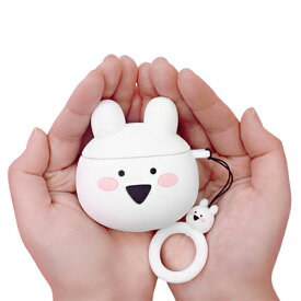 OVER ACTION RABBIT Face Airpods すこぶる動くウサギ /第1世代 第2世代 エアーポッズ ソフト ケース/カバー